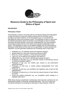 Resource Guide to the Philosophy of Sport and Ethics of Sport