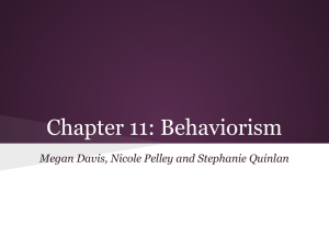 Chapter 11: Behaviorism