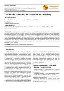 The parallel postulate, the other four and Relativity