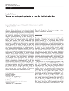 Toward an ecological synthesis: a case for habitat selection