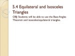 5.4 Equilateral and Isosceles Triangles