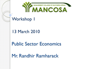 Public Sector Economics Mr. Randhir Ramharack