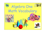 Algebra One