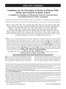 ASA Guideline for Prevention of Stroke in Patients with Stroke and TIA