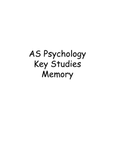 Memory - RWS Psychology