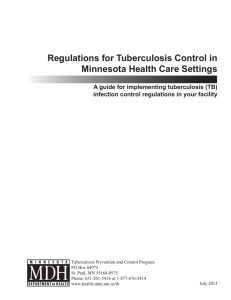 Regulations for Tuberculosis Control in Minnesota Health Care