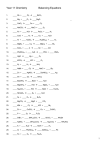 Year 11 Chemistry Balancing Equations