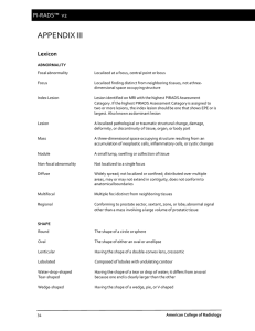 PI-RADS v2 Lexicon - American College of Radiology