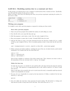 LAB 02-1: Modeling motion due to a constant net force