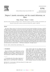 Degree-1 mantle convection and the crustal dichotomy on Mars