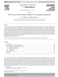 article in press - Neurobiology of Vocal Communication