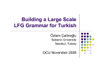 Building a Large Scale LFG Grammar for Turkish