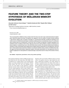 feature theory and the two-step hypothesis of m ¨ullerian mimicry