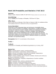 Math 345-Probability and Statistics I