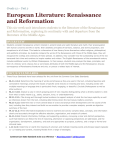 European Literature: Renaissance and Reformation