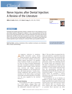 Nerve Injuries after Dental Injection: A Review of the Literature