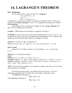 CHAP14 Lagrange`s Theorem