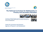 The National Curriculum for Mathematics in Primary and Secondary
