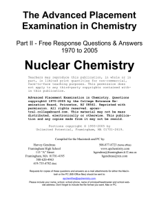 2005 Nuclear FRQs - AP Chemistry Olympics