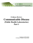 Communicable Disease (Public Health Laboratories) Part 1