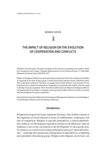 the impact of religion on the evolution of cooperation and conflicts