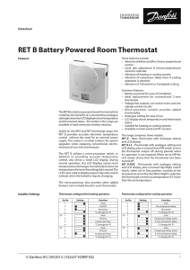 RET B Battery Powered Room Thermostat
