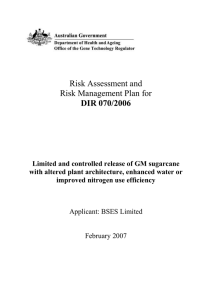 Risk assessment - Office of the Gene Technology Regulator