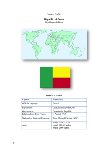 Benin Country Profile