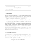 Learning Theory 1 Introduction 2 Hoeffding`s Inequality