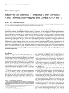 Selectivity and Tolerance - Center for Neural Science