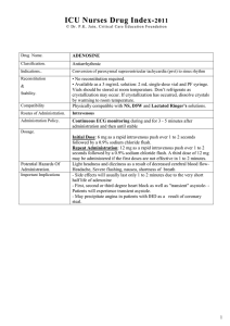 DRUG NAME - ICU education