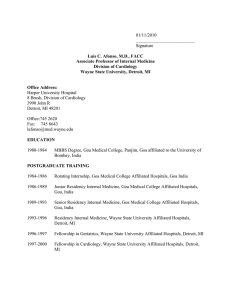 CV - Division of Cardiology