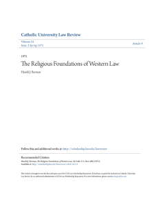 The Religious Foundations of Western Law