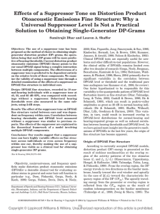 Effects of a Suppressor Tone on Distortion Product Otoacoustic