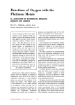 Reactions of Oxygen with the Platinum Metals