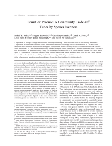 Persist or Produce: A Community Trade-Off Tuned by Species