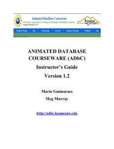 Manual - Animated DataBase Courseware