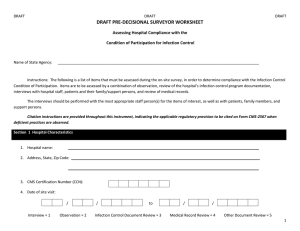 Infection Control Survey Worksheet Draft 11 October 2011