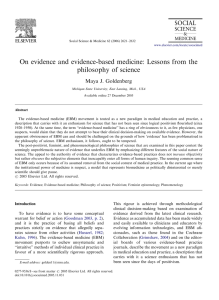 On evidence and evidence-based medicine: Lessons
