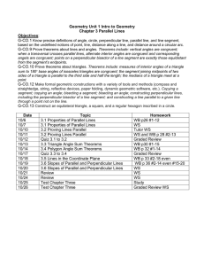 Geometry Unit 1 Intro to Geometry Chapter 3 Parallel Lines