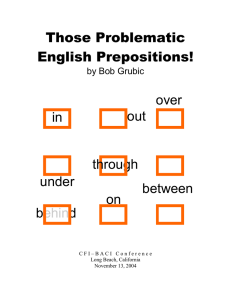 Those Problematic English Prepositions!