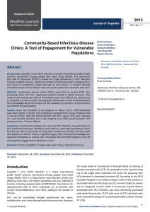 Community-Based Infectious Disease Clinics: A Tool of Engagement