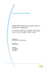Food Commodity Footprints, Global GHG footprints and
