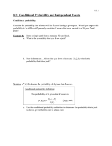 Conditional Probability and Independent Events