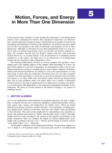 Motion, Forces, and Energy in More Than One Dimension