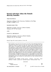 Sexual selection when the female directly benefits