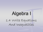 Write and Solve Inequalities and Equations Practice