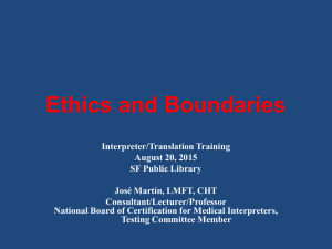 Ethics and Boundaries