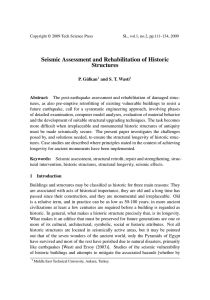 Seismic Assessment and Rehabilitation of Historic Structures