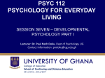 session seven – developmental psychology part one